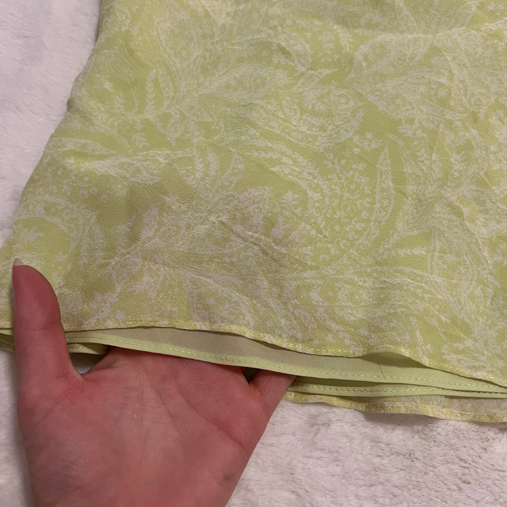 Ann Taylor Light Green Sheer V-Neck Blouse - Picture 4 of 6